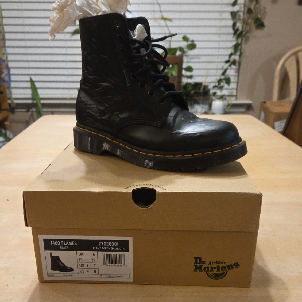 Dr. Martens Black 1460 Flame Boots